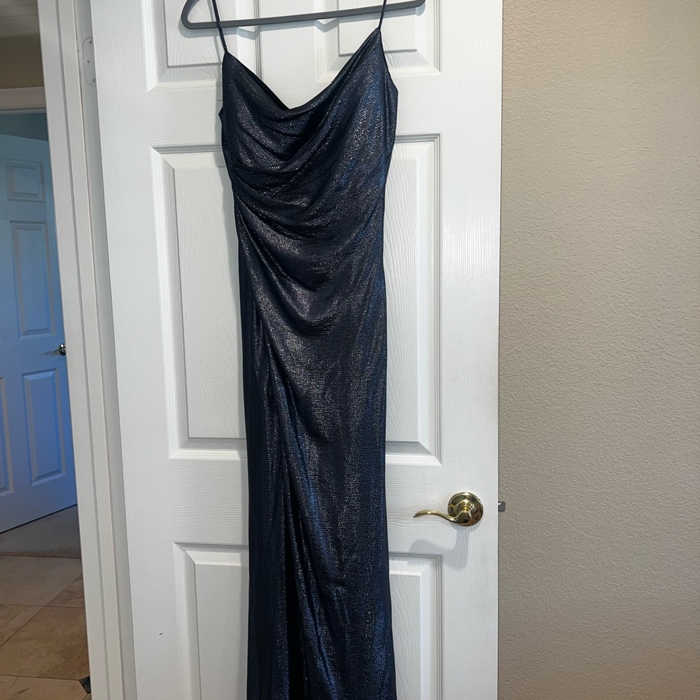 Aidan by Aidan Mattox Shimmering Black Maxi Dress